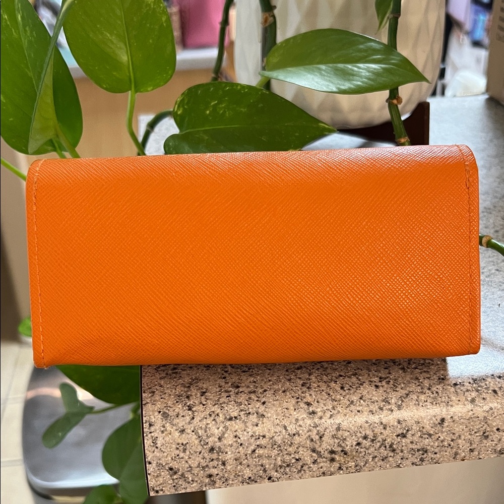 Tory Burch Vibrant Orange Glasses Case/Small Clutch - Picture 3 of 9